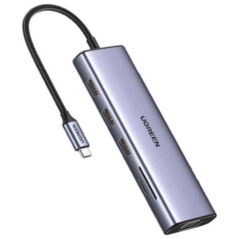 Adaptateur UGREEN USB-C 10-en-1 vers USB-A/HDMI/VGA/RJ45/SD7TF/AUX 3,5 mm/PD