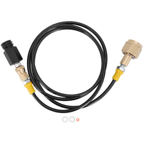 Adaptateur Universel de Raccordement Externe CO2 1.5 m pour Bouteille de Recharge, Flexible Noir pour Soda
