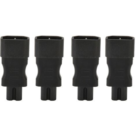 Adaptateur Universel IEC320 C14 vers IEC320 C7, 4 Pièces Noir - Convertisseur pour PDU, Boîtier PC et Prise Ordinateur Portable