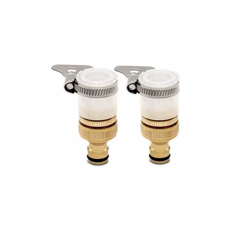 Adaptateur Universel pour Robinet de Bain vers Tuyau d'arrosage,1/2 Pouce et 3/4 Pouce 2-en-1 Adaptateur Femelle à Fente-Fei Yu