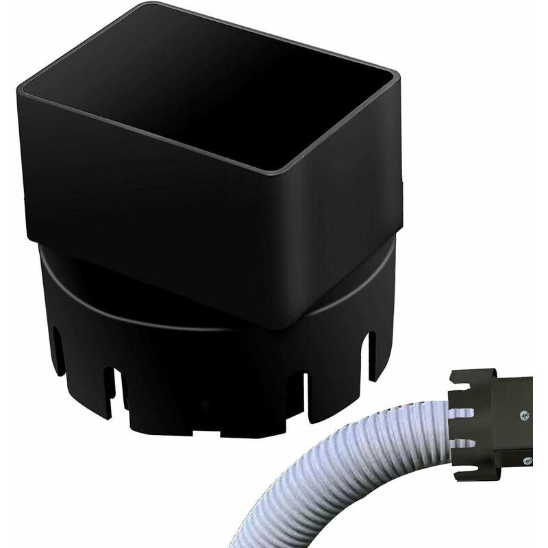 Adaptateur universel pour tuyau de descente à Drain, adaptateur de drain rond à carré - black - Ahlsen
