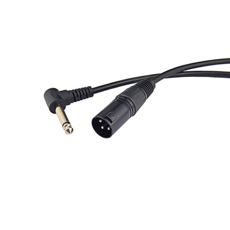 Adaptateur universel XLR coudé plaqué or, diamètre 6,35 mm, câble audio XLR à deux conducteurs, câble de microphone, câble de clavier électronique.