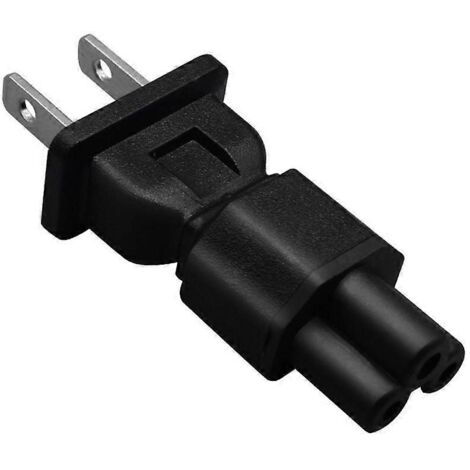 Adaptateur US 2 broches mâle vers IEC C5/C7 pour ordinateur portable - Convertisseur de prise