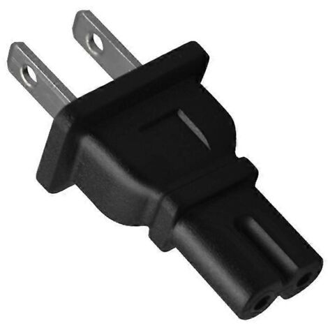Adaptateur US 2 broches mâle vers IEC C5/C7 pour ordinateur portable - Convertisseur de prise