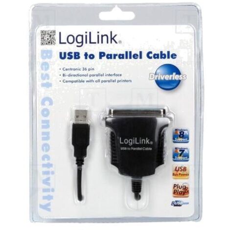 Adaptateur USB 1-1 Centronics 36pin prise male USB A prise male 1.5m - Noir