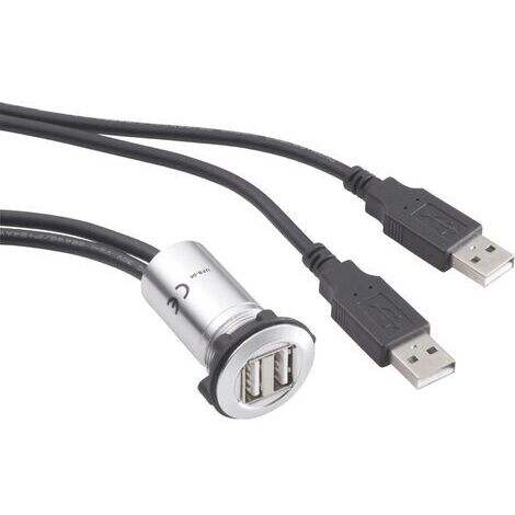 Adaptateur USB 2.0 2 x USB femelle type A vers 2 x USB mâle type A avec 60 cm de câble TRU COMPONENTS USB-06 1229315 1