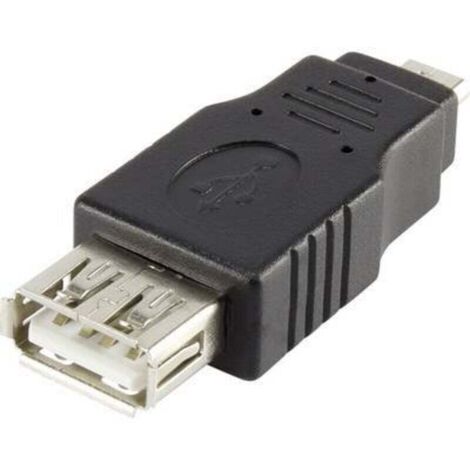Adaptateur USB 2.0 mâle Micro-B vers femelle USB A – Noir, modèle RF-USBA-07, câble compact et fiable pour périphériques mobiles