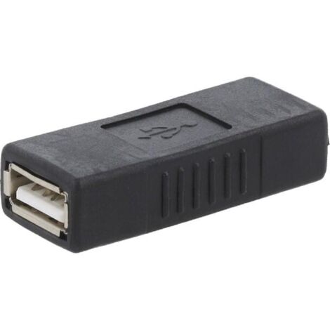 Adaptateur USB 2.0 USB A femelle des deux cotes noir pour rallonger un cable usb2 5cm