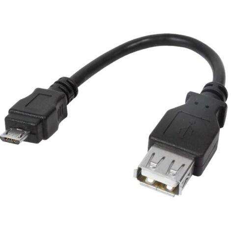 Adaptateur- USB 2.0 - USB A femelle - USB B micro prise male - 80mm - noir