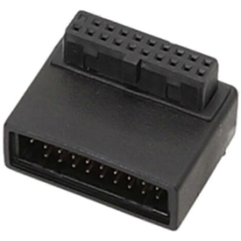 Adaptateur USB 3.0 à angle droit pour carte mère, tête pivotante, prise 19 broches, coude à 90° - B
