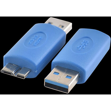 Adaptateur USB 3.0 A femelle vers Micro B mâle, connecteur d'extension bleu, connecteur direct pour transmission haut débit