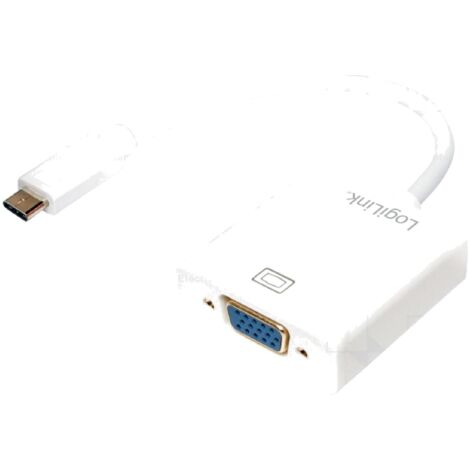 Adaptateur USB 3.0 D-Sub 15pin HD femelle USB C prise male 140mm - Blanc