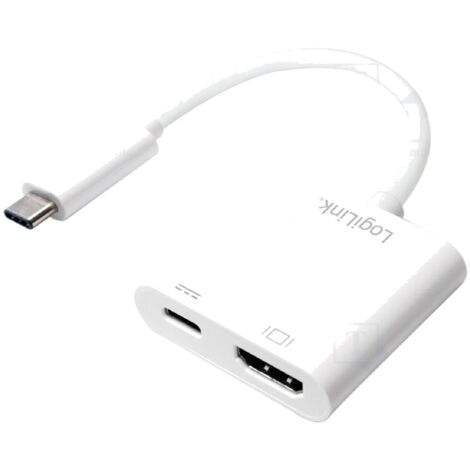Adaptateur USB 3.0 HDMI femelle USB C prise male 140mm - Blanc