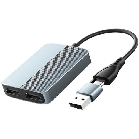 Adaptateur USB 3.0 vers double sortie compatible pour 2 moniteurs