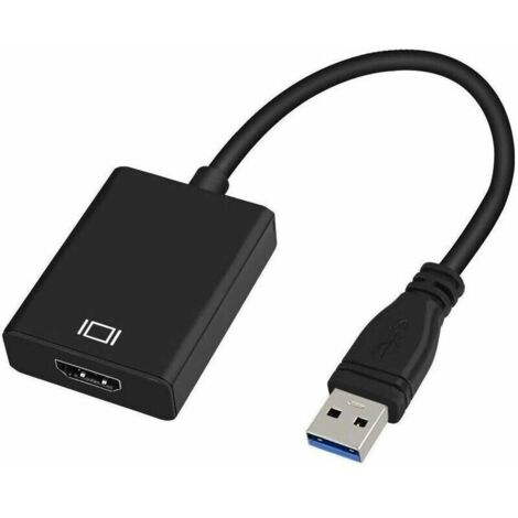 Adaptateur USB 3.0 vers HDMI, Convertisseur USB 3.0/2.0 vers HDMI 1080P Full HD (mâle à Femelle) avec Audio pour Ordinateur Portable Projecteur HDTV Compatible avec Windows XP 7/8 / 8.1/10