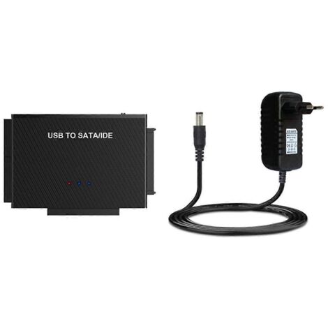 Adaptateur USB 3.0 vers SATA/IDE pour disque dur, prise UE (voir illustration)