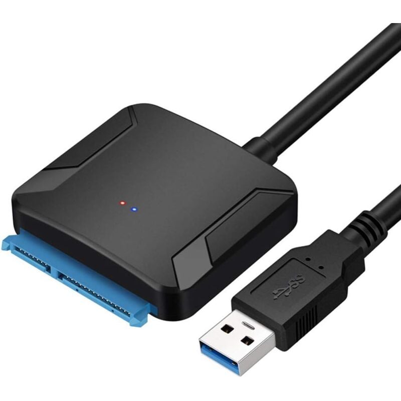 Adaptateur USB 3.0 vers SATA III, Super Speed USB 3.0 vers SATA Disque Convertisseur Cable Adapter pour 2.5"/3.5" SSD/HDD Drives, Supporte UASP SATA