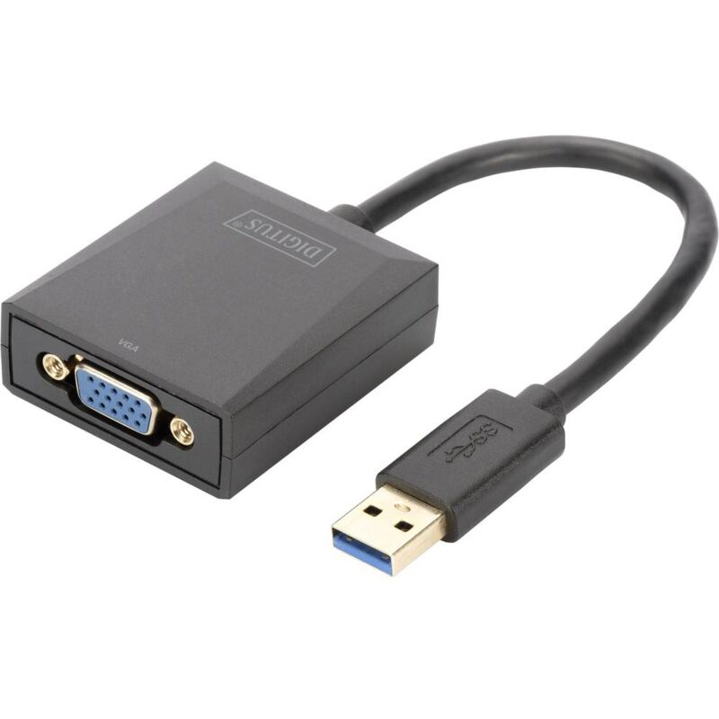 Digitus - usb 3.0, vga, ordinateur portable, tv, écran, vidéo Câble adaptateur [1x usb 3.0 mâle type a - 1x vga femelle]