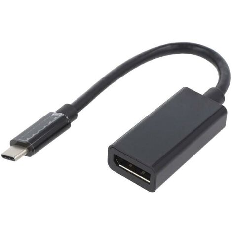 Adaptateur USB 3.1 DisplayPort femelle vers USB C male noir