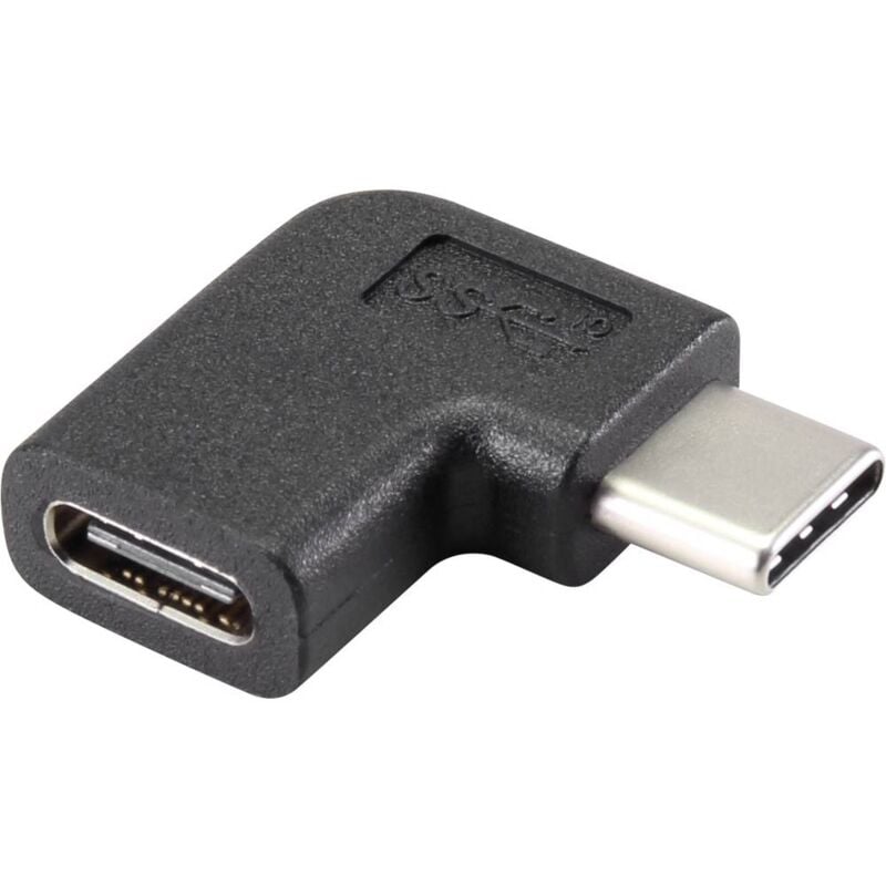 Renkforce USB 3.1 (Gen 2) Adaptateur [1x USB-C® mâle - 1x USB-C® femelle] coudé à 90° vers la droite