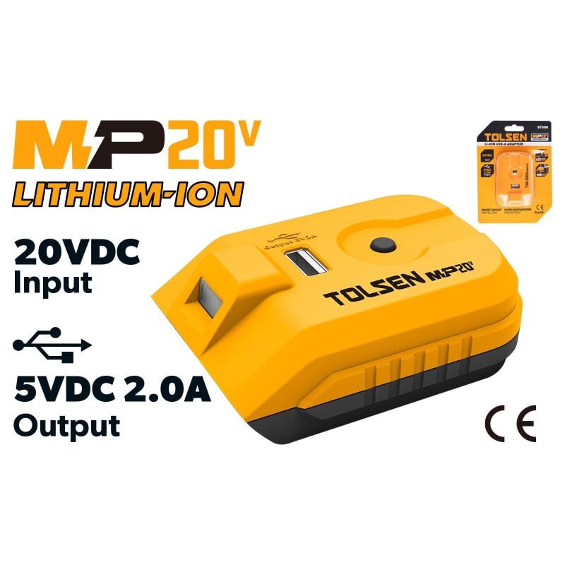 Adaptateur usb-a li-ion Tolsen