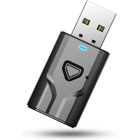 Adaptateur USB Bluetooth pour TV, émetteur Bluetooth 2 en 1, Mini transmetteur Audio Portable avec Prise Jack 3,5 pour TV, PC, chaîne stéréo et Voiture, Microphone intégré, Mains Libres et Musique