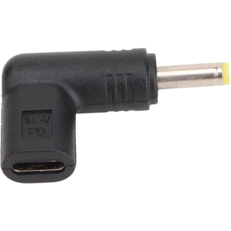 Adaptateur USB-C Femelle vers DC 4.0x1.7mm 90 Degrés, Charge Rapide PD 100W, Convertisseur Type C pour Alimentation