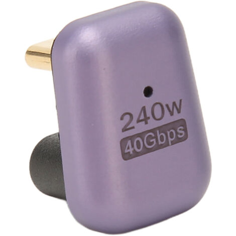 Adaptateur USB-C Femelle vers Mâle 40Gbps 240W en Forme de U, Support 8K et 180 Degrés pour Téléphone, PC Portable