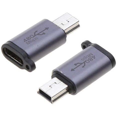 Adaptateur USB-C Femelle vers Micro USB Mâle - Convertisseur Type-C vers Mini USB - Compatible avec Smartphones et Tablettes
