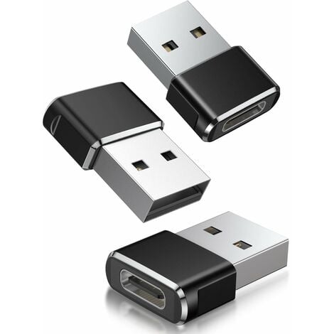 Adaptateur USB C Femelle vers USB A Mâle 3-Pack-Chargeur Type C USB A Convertir pour Apple Watch 7,iPhone 11 12 13 Pro Max SE 3,14,iPad Air 5 Mini 6,8