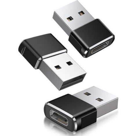 Adaptateur USB C Femelle vers USB A Mâle 3-Pack-Chargeur Type C USB A Convertir pour Apple Watch 7,iPhone 11 12 13 Pro Max SE 3,14,iPad Air 5 Mini 6,8