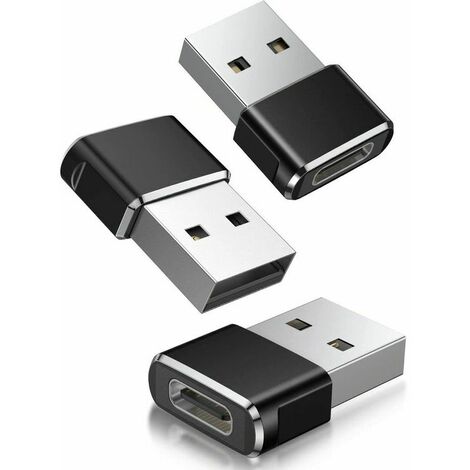 Adaptateur USB C Femelle vers USB A Mâle 3-Pack,Chargeur Type C USB A Convertir pour Apple Watch 7,iPhone 11 12 13 Pro Max SE 3,14,iPad Air 5 Mini 6,8,Samsung Galaxy S21 S22 Z Fold Flip 4-