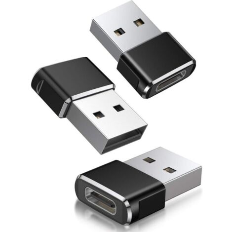Adaptateur USB C Femelle vers USB A Mâle 3-Pack,Chargeur Type C USB A Convertir pour Apple Watch 7,iPhone 11 12 13 Pro Max SE 3,14,iPad Air 5 Mini 6,8,Samsung Galaxy S21 S22 Z Fold Flip 4