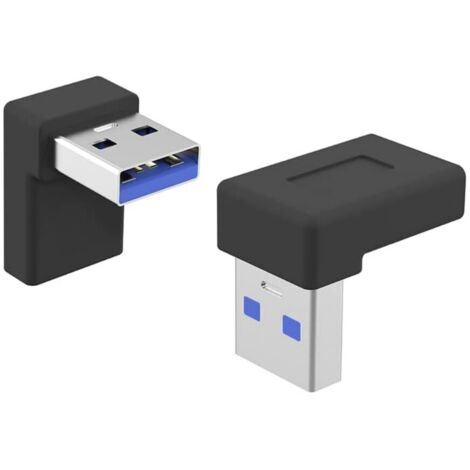 Adaptateur USB-C femelle vers USB-A mâle à 90 degrés, Convertisseur coudé USB-A vers USB-C