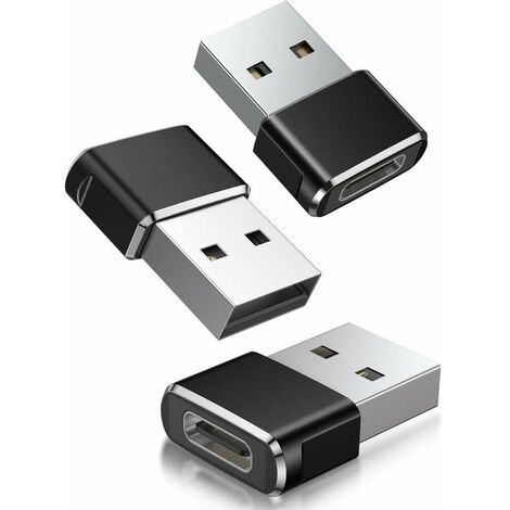 Adaptateur USB C Femelle vers USB Mâle 3-Pack,Chargeur Type C USB A Convertir pour Apple iPhone 11 12 13 Pro Max SE 3 XR,iPad 9 Air 4 5 Mini 6 Génération,Samsung Galaxy S20 S21 Fold Z Flip iWatch 7 HA