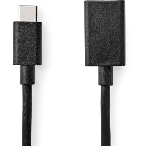 Adaptateur usb c usb 32 gen 1 usb c male usb a femelle 5 gbps 015 m rond nickele pvc noir boite