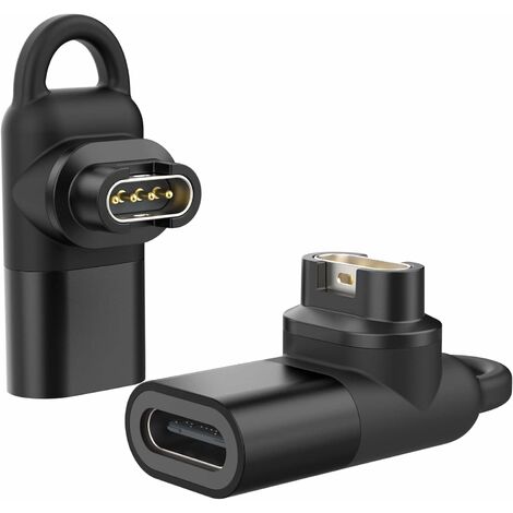 Adaptateur USB C vers Garmin 2-Pack, Connecteur Câble Chargeur Type C à 90 Degrés Transfert de Données Compatible avec Garmin Fenix 6/6S/6X/5/5S/5X/Forerunner 245/255/Vivoactive 3/4/Ven-HARRY