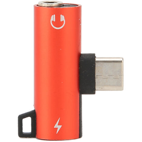 Adaptateur USB-C vers Jack 3,5 mm avec Charge Rapide PD - Double Fonction Audio HIFI et Charge (Rouge)