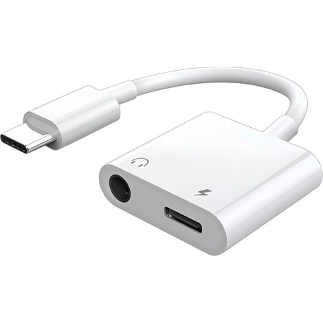 Adaptateur USB C vers Jack 3.5mm avec Charge Rapide 60W, Adaptateur Casque Hi-Res Compatible pour iPhone 16/17 Pro Max, iPad Pro, Galaxy S24/S23/S22/S21 Ultra, Compatible pour Huawei, Xiaomi