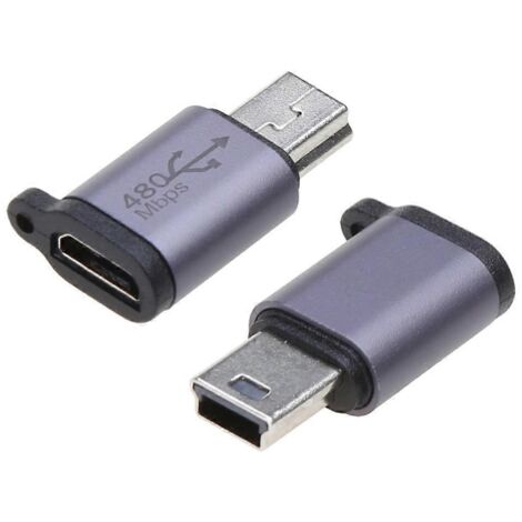 Adaptateur USB-C vers micro USB - Convertisseur USB Type-C femelle vers micro USB mâle - Micro vers mini USB