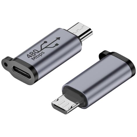 Adaptateur USB-C vers micro USB Mini USB - Convertisseur USB Type-C femelle vers micro USB mâle - Type C vers micro-