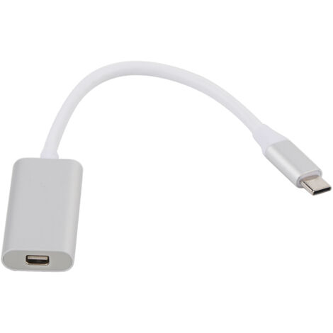 Adaptateur USB-C vers Mini DisplayPort 3.1 pour MacBook, Convertisseur Argenté