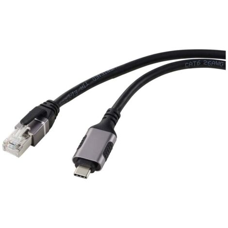 Adaptateur USB-C® vers RJ45 mâle 1.80 m – Câble réseau Gigabit cuivre – Connexion stable pour appareils USB-C® – Plug and Play – Renkforce - V546603