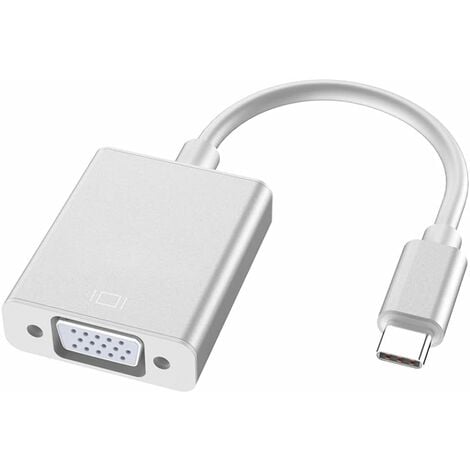 SERBIA Adaptateur USB C vers VGA, SELIACR Adaptateur Thunderbolt 3 (Type-C) mâle vers VGA Fem Compatible avec Google Chromebook Pixel Mac Book Pro 2020,2019,2018, Lenovo 900, Dell XPS 13