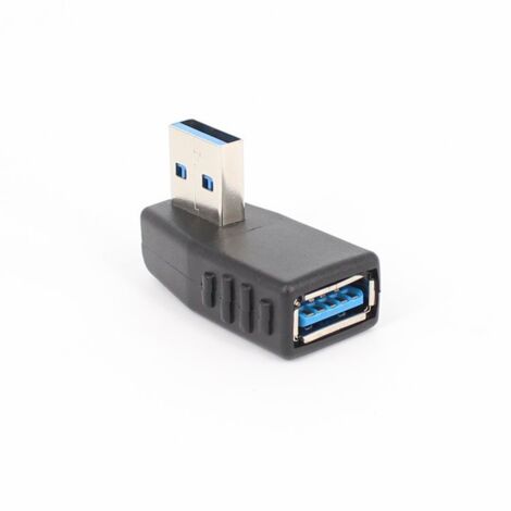 Adaptateur USB mâle vers femelle coudé à gauche, adaptateur USB 3.0 mâle vers femelle coudé à 90 degrés, rallonge coudée à angle droit, fiche de conversion