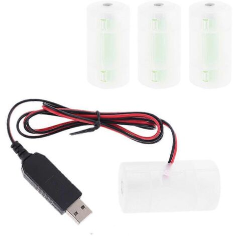 Adaptateur USB pour Piles 1.5V à 6V - Alimentation pour Lampe Torche, Cuiseur et Appareils LR20 D