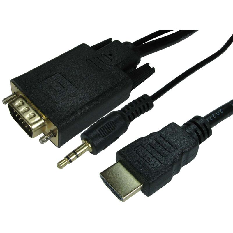 Câble HDMI RS PRO 1m, HDMI vers VGA, HDMI Mâle VGA Mâle ( Prix pour 1 )