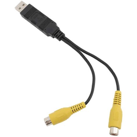 Adaptateur USB vers CVBS, sortie vidéo HD, câble interface USB vers RCA facile à utiliser pour véhicule.
