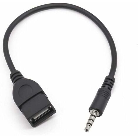 Adaptateur USB vers Jack de USB 2.0 à 3,5 mm Mâle Auxiliaire Prise Audio Stéréo Convertisseur usb Jack de Connecteur Câble Musique, Adapté Pour Autoradio, CD Audio Etc(Car Besoin MP3 Decode Fonction)
