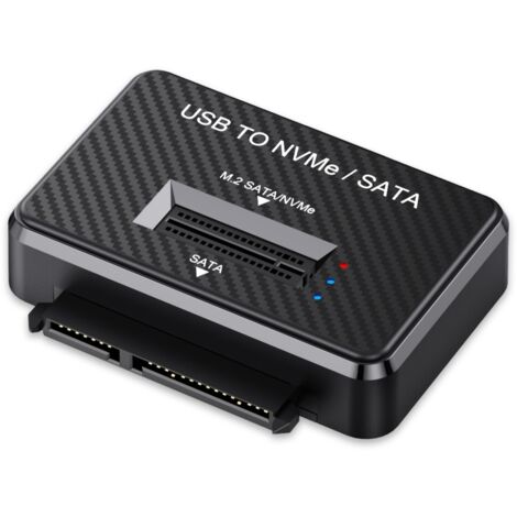 Adaptateur USB vers NVMe/SATA - Lecteur de Disque Dur Externe, Convertisseur M.2 avec Alimentation pour Transfert de Données Rapide